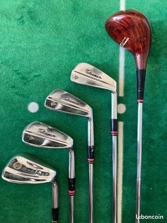 Golf vintage Dunlop Talisman – Bois 1 + fers 5/7/9 + PW – Flex R