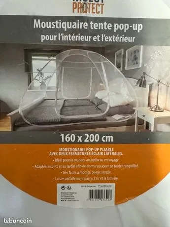 Moustiquaire tente pop-up neuve 160 x 200 cm – anti-moustiques, pliable