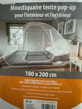 Moustiquaire tente pop-up neuve 180 x 200 cm – anti-moustiques, pliable